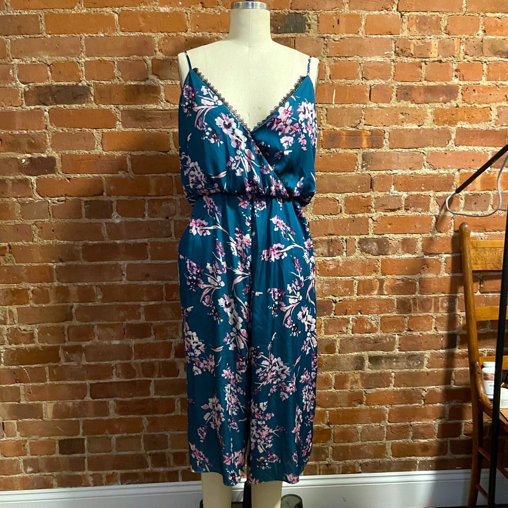 Satin Floral Jumpsuit